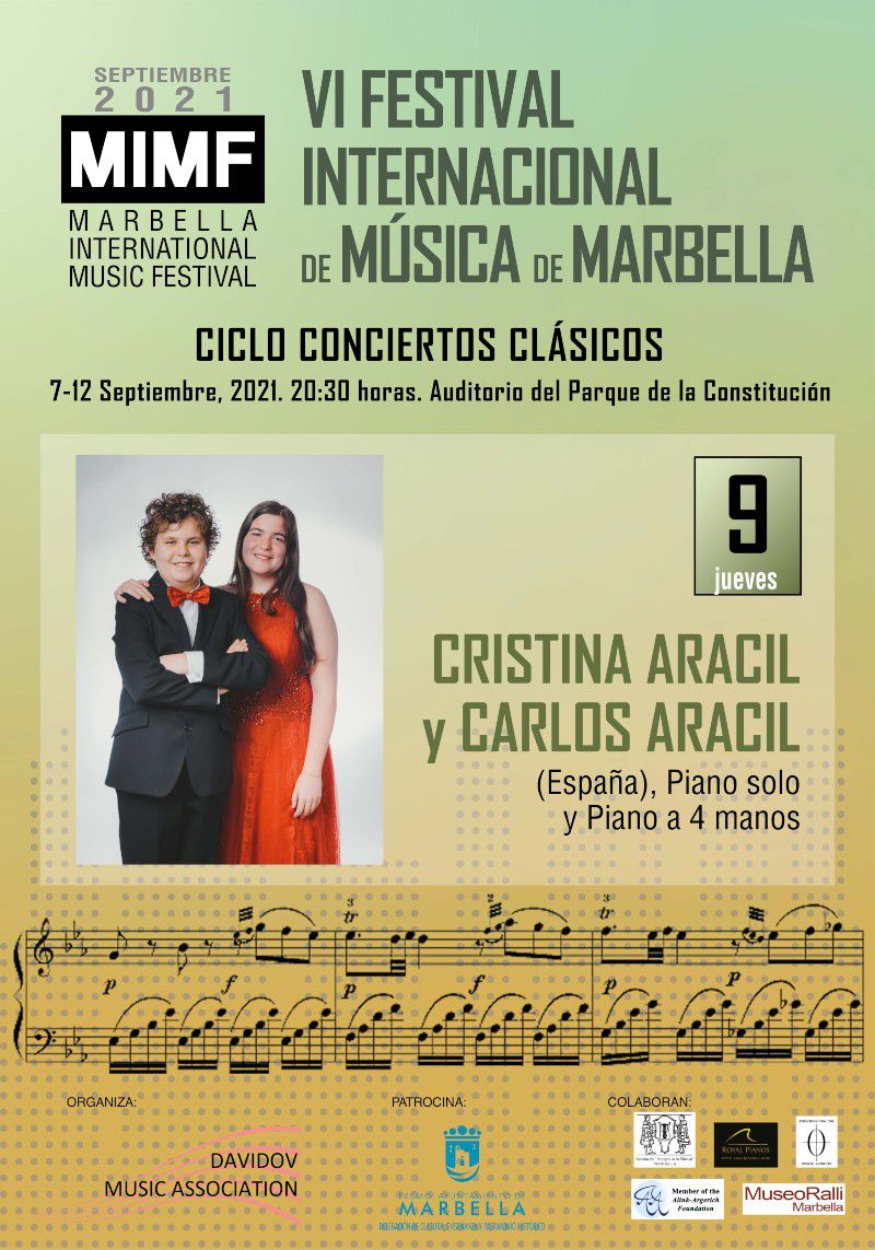 [09 Sep 2021] - FESTIVAL INTERNACIONAL DE MÚSICA: CRISTINA ARACIL Y CARLOS ARACIL (Música / Conciertos, Cultura y Enseñanza) Auditorio del Parque de la Constitución