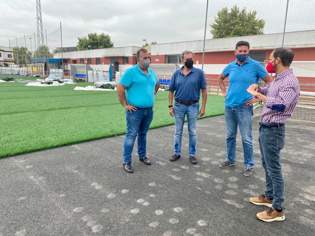 TRABAJOS DE REPOSICIÓN DEL CÉSPED ARTIFICIAL DE LAS PALMERAS