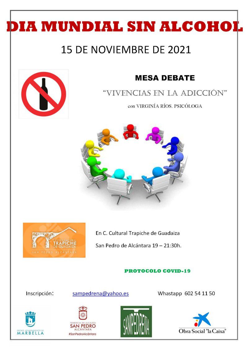 Día Mundial Sin Alcohol. Mesa debate