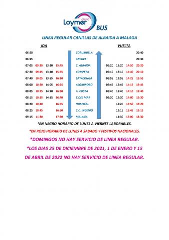 NUEVO HORARIO DE AUTOBUSES