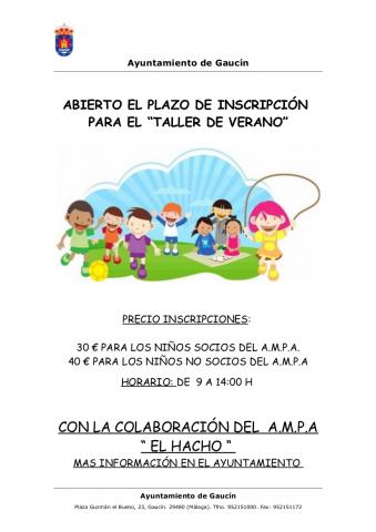 TALLER DE VERANO