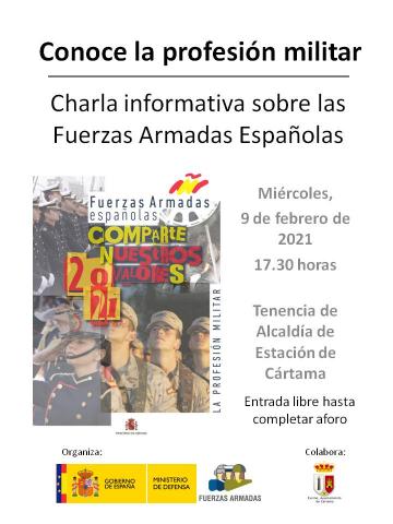 LA TENENCIA DE ALCALDÍA DE ESTACIÓN DE CÁRTAMA ACOGERÁ UNA CHARLA DE LAS FUERZAS ARMADAS