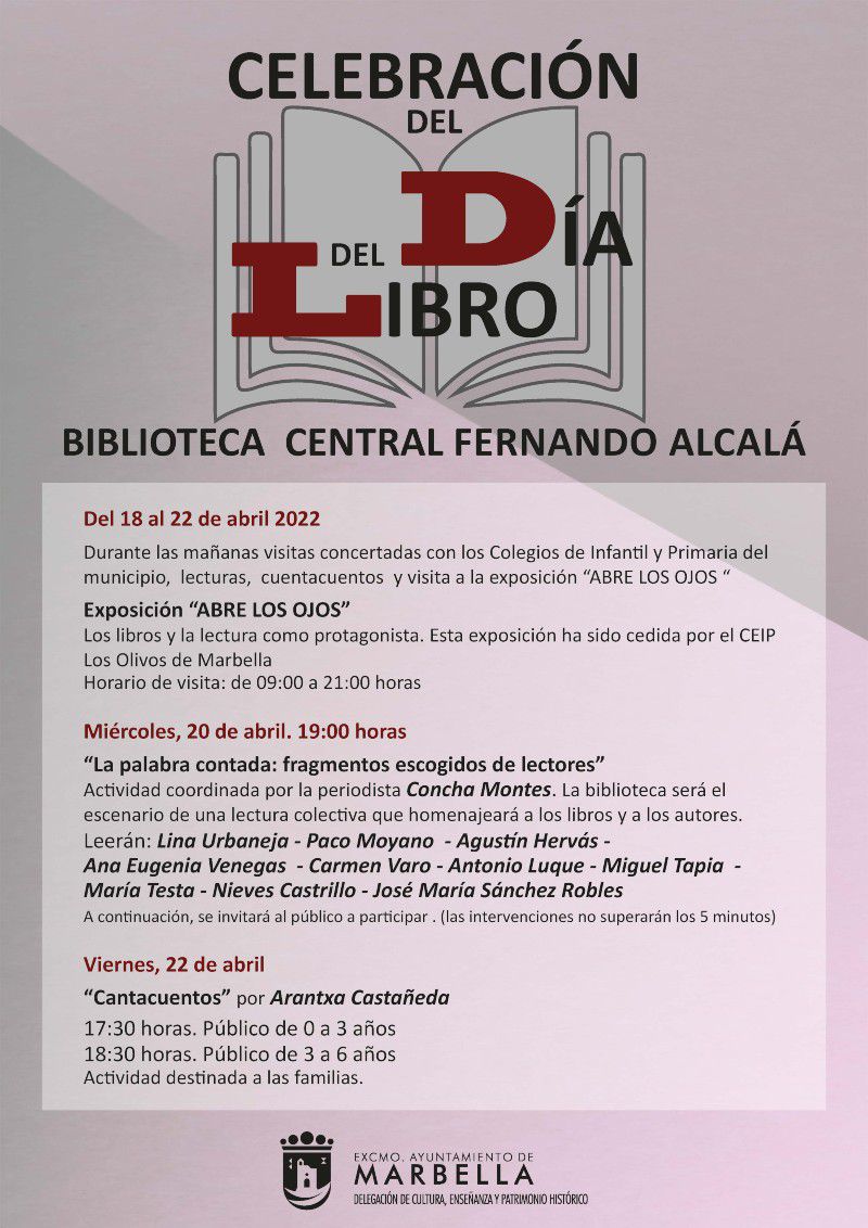 [22 Abr 2022] - CELEBRACIÓN DÍA DEL LIBRO (Conferencias, Exposiciones, Cultura y Enseñanza) Biblioteca Fernando Alcalá