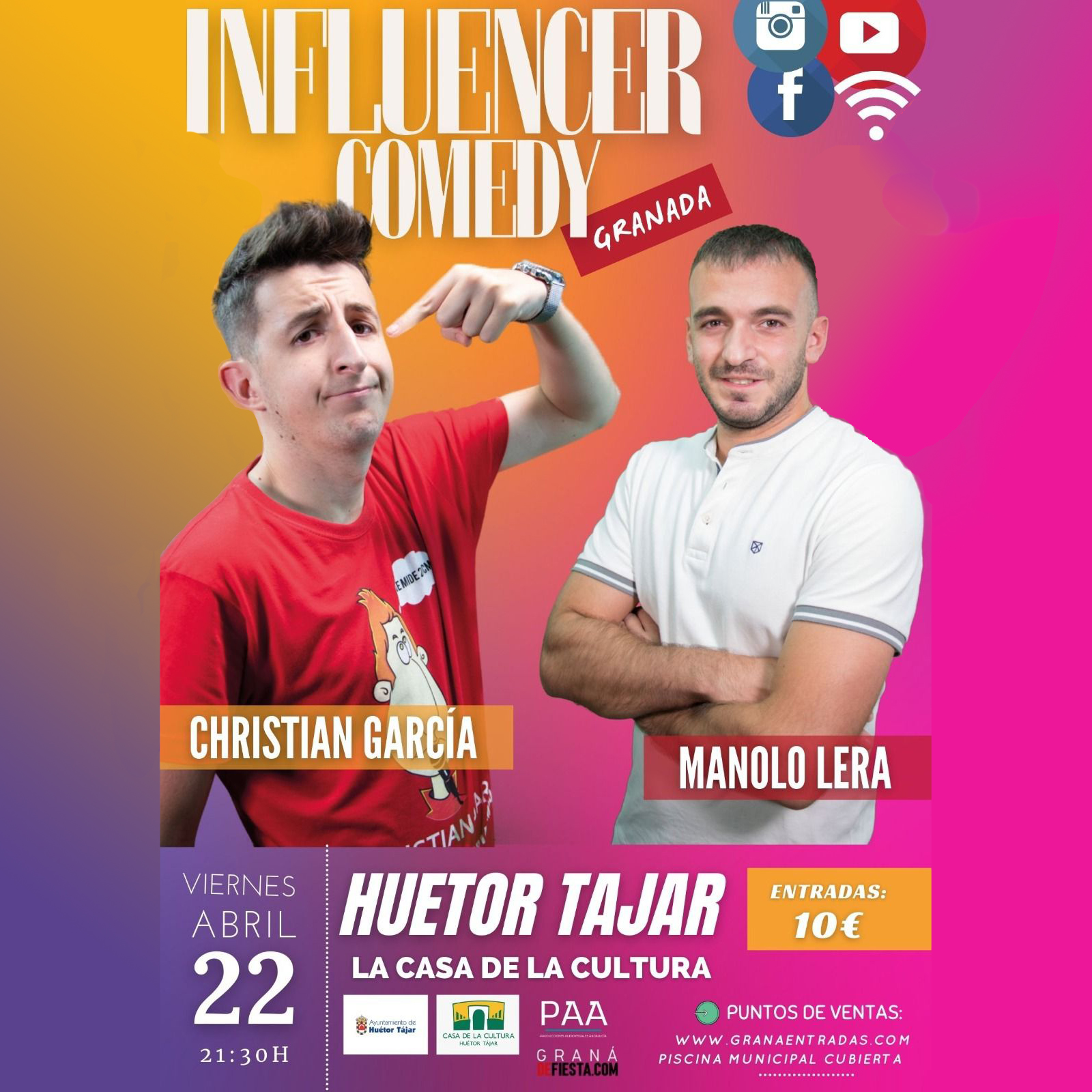 La Casa de la Cultura acoge un espectáculo de dos monologuistas granadinos