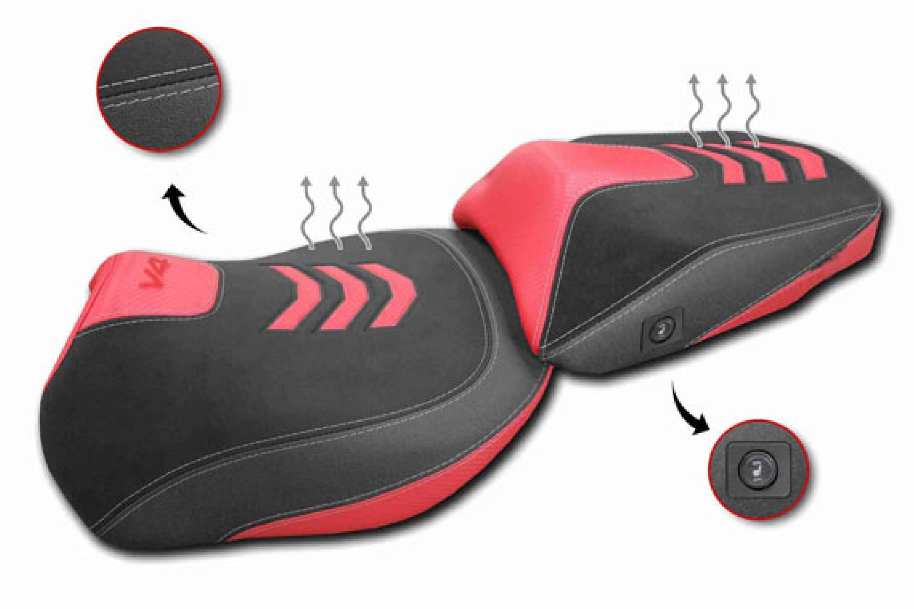 JM-FUNDAS incorpora el asiento calefactable para Ducati Multistrada V4 en versiones personalizables