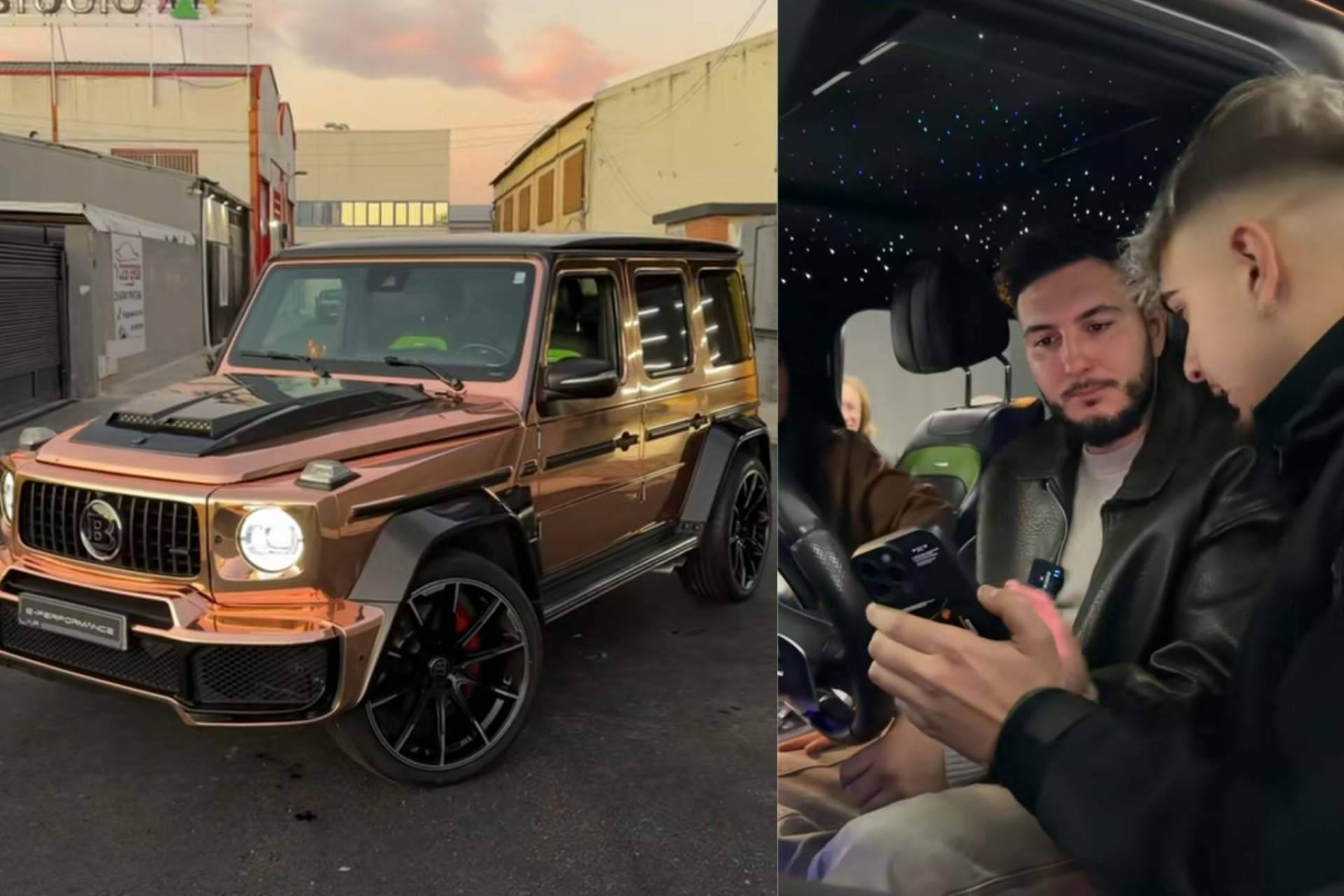 Omar Montes incendia las redes con su Mercedes Clase G de 'Oro Rosa'